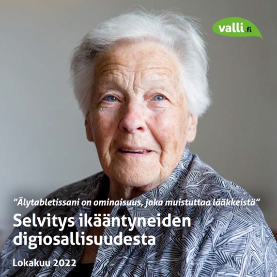 Selvitys ikääntyneiden digiosallisuudesta 2022. Logo valli.fi