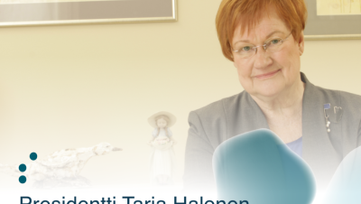 Lähikuva presidentti Tarja Halosesta.