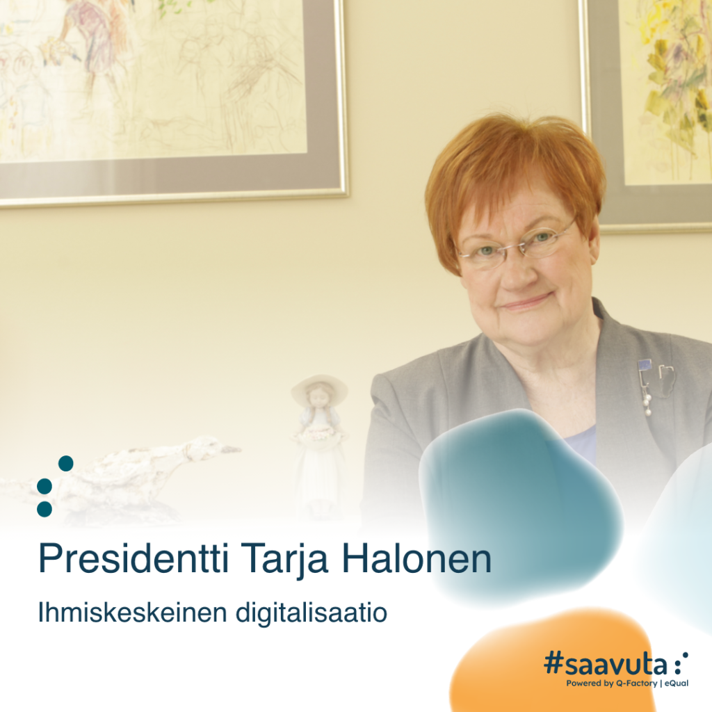 Lähikuva presidentti Tarja Halosesta.